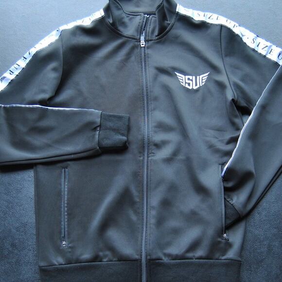 Size Up Black and White Full Zip Up Track Jacket Small - Picture 1 of 9
